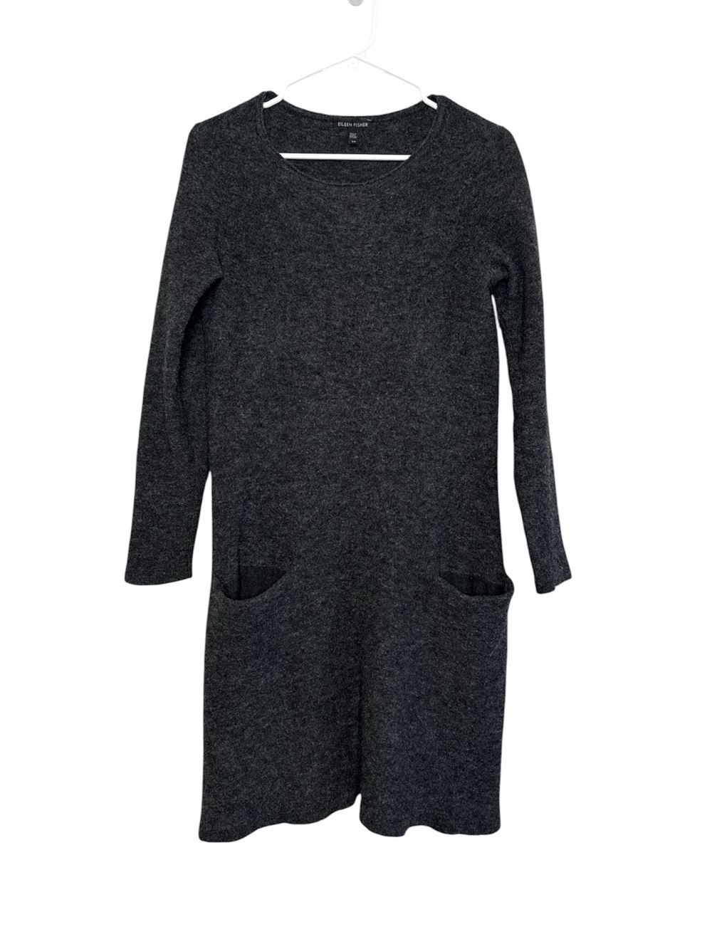 Eileen Fisher Women's Gray Wool Nylon Long Sleeve Casual Dress Small